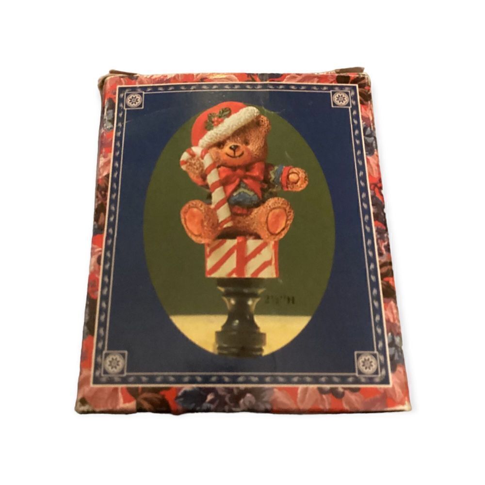 Vintage Teddy Bear Finial Christmas Lamp Topper